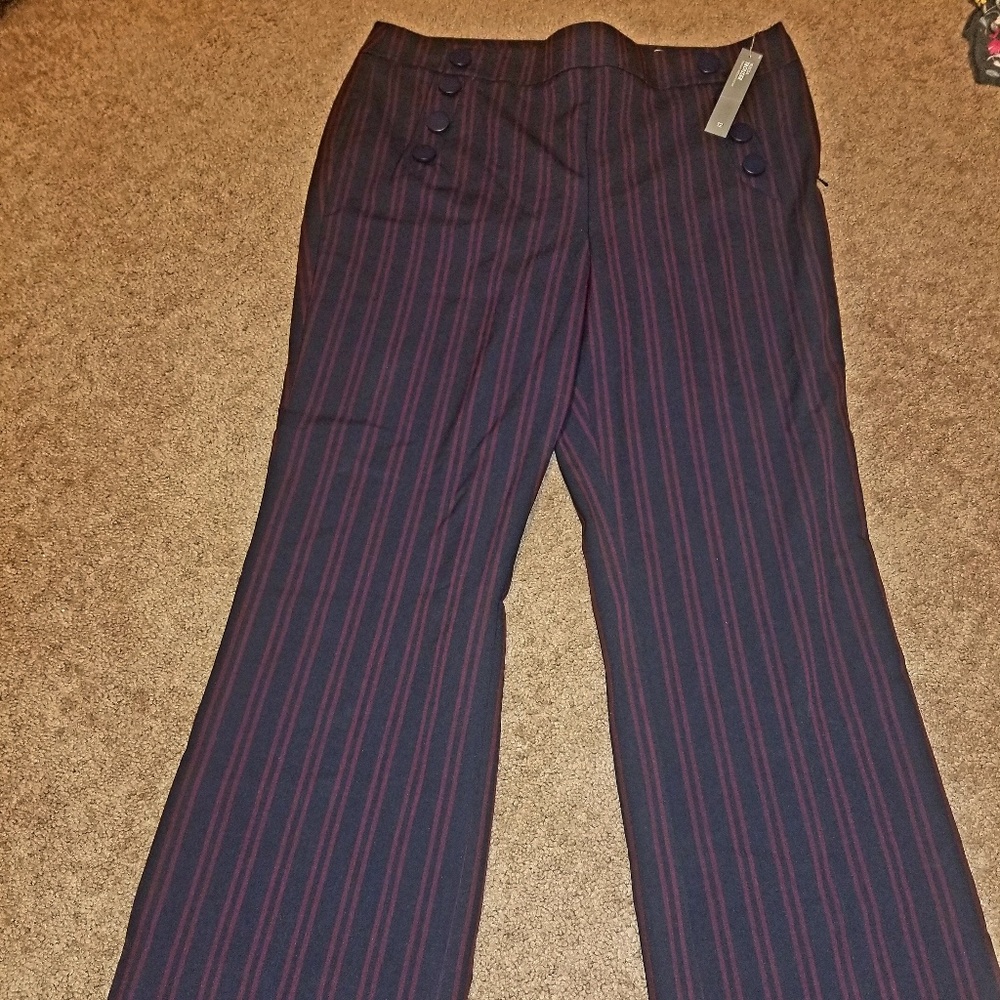 Vertical stripe sailor pants